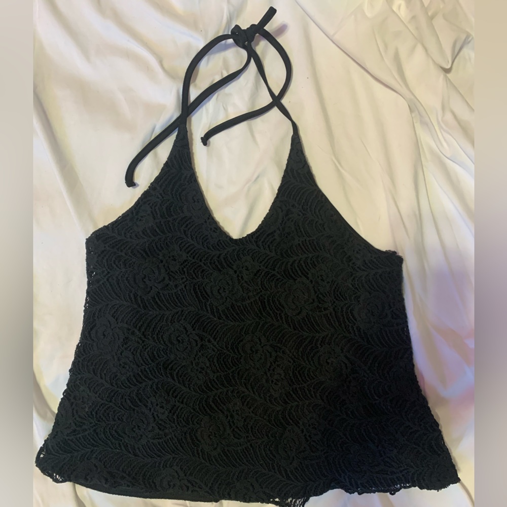 EXIST BLACK LACED CROP TOP